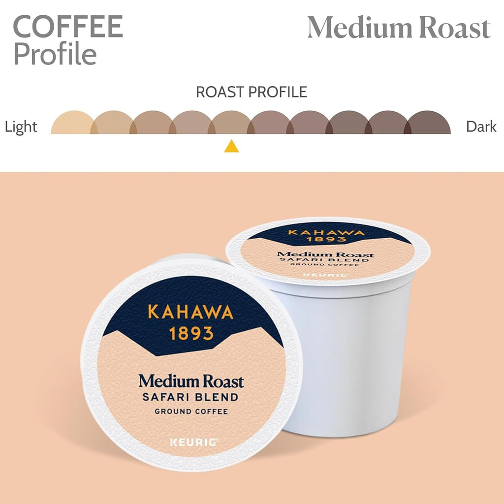 Medium Roast Coffee K-Cup Pods Safari Blend (20 Count) - as Seen on Shark Tank, High Antioxidants, Naturally Sweet, Organically Grown & Cultivated, Ethically & Sustainably Sourced