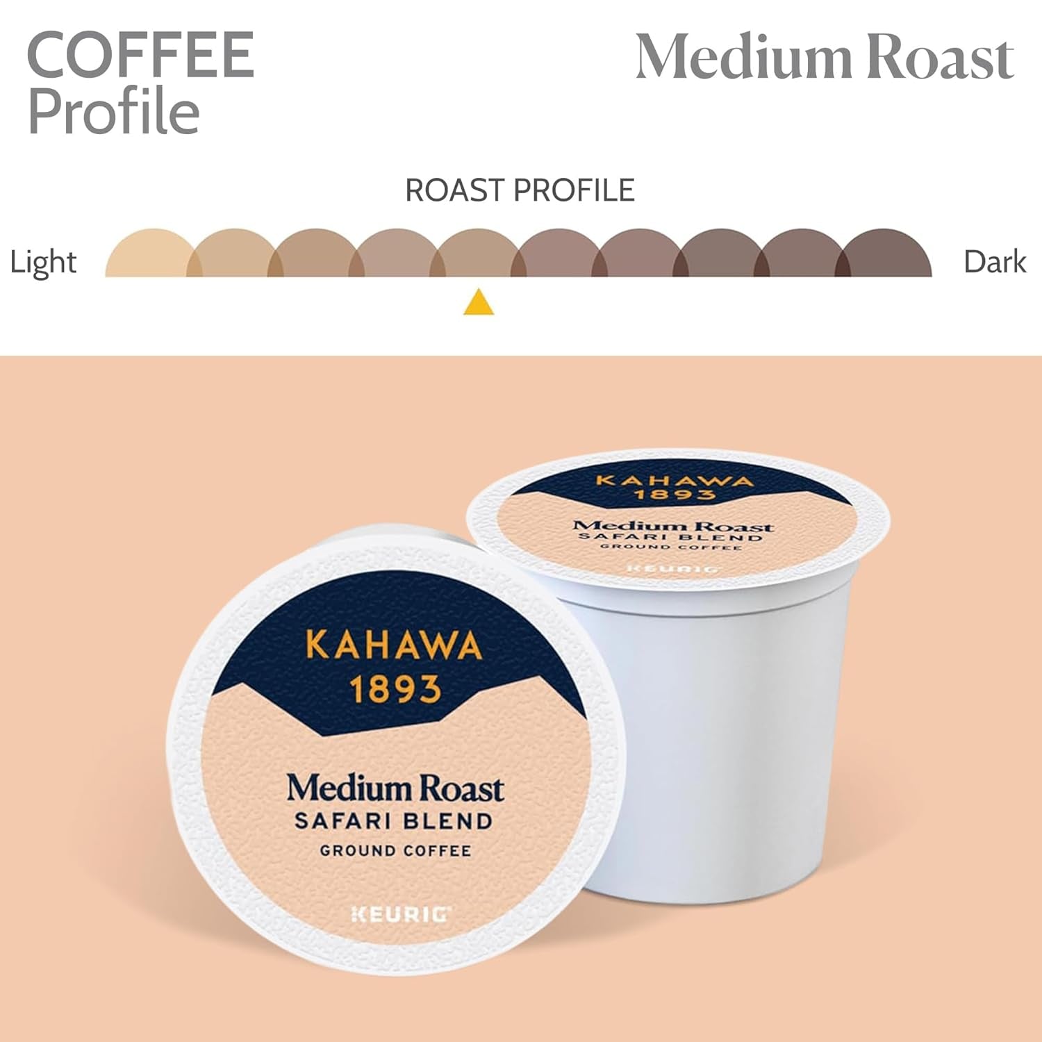 Medium Roast Coffee K-Cup Pods Safari Blend (20 Count) - as Seen on Shark Tank, High Antioxidants, Naturally Sweet, Organically Grown & Cultivated, Ethically & Sustainably Sourced