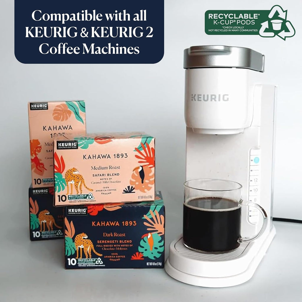 Dark Roast Coffee K-Cup Pods Serengeti Blend (20 Count) - as Seen on Shark Tank, Low Acid, High Antioxidants, Naturally Sweet, Organically Grown, Ethically & Sustainably Sourced