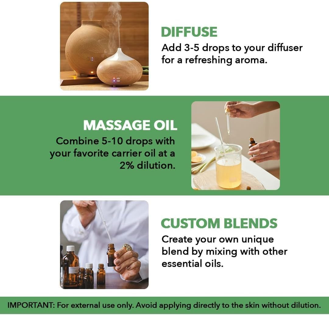 Essential Oil with Glass Dropper - 100% Pure and Natural - Essential Oils for Diffuser, Aromatherapy, Soap and Candle Making, Tea Tree Essential Oil, Tea Tree Oil, 4 Fl Oz