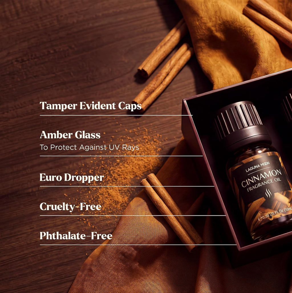 Fall Essential Oils Set - Spice Fragrance Oils Autumn Gift Set for Diffusers, Home Care, Candle Making Scents, Aromatherapy - Cinnamon, Clove, Citronella, Ginger and Spiced Berries (10Ml)