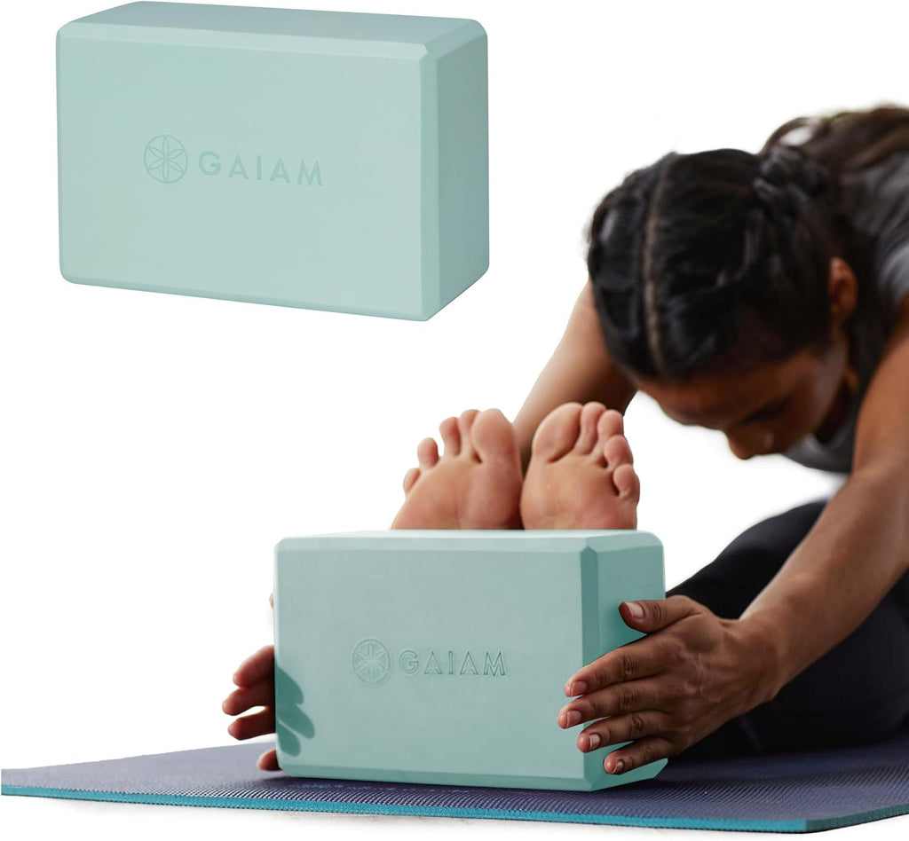 Gaiam Yoga Block - Supportive Latex-Free Eva Foam - Soft Non-Slip Surface with Beveled Edges for Yoga, Pilates, Meditation