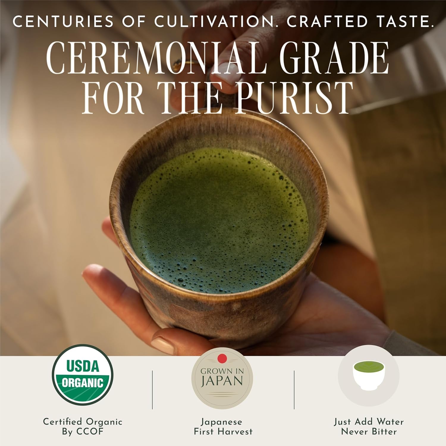 Matcha - Ceremonial Grade Matcha Powder, Organic First Harvest Japanese Green Tea Powder, from Uji, Japan (60G/2.12Oz)