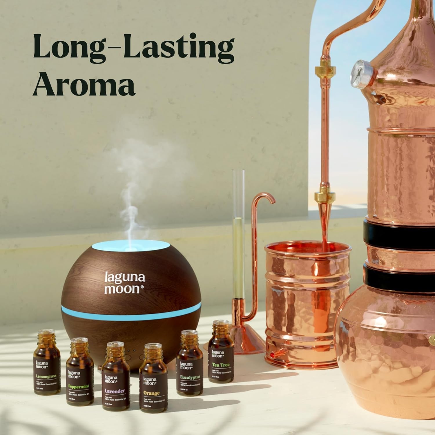 Essential Oils Aromatherapy Set - 6 Oils for Diffusers, Home Care, Candle Making Scents, Fragrance, Humidifiers, Gifts - Peppermint, Tea Tree, Lavender, Eucalyptus, Orange (10Ml)