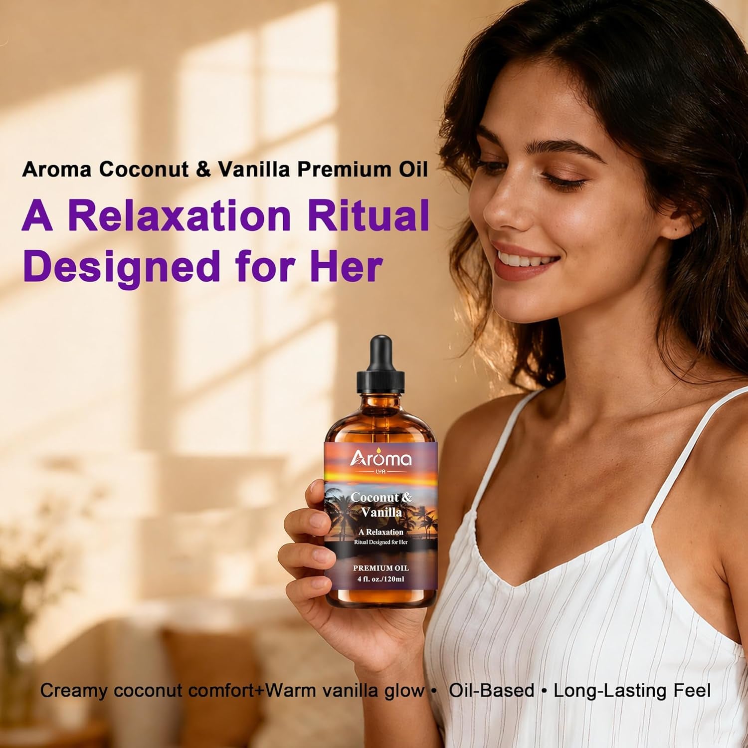Coconut Vanilla Essential Oil 4Fl.Oz - Essential Oils for Diffusers for Home & Aromatherapy - Vanilla Oil for Diffuser, Scented Oils for DIY Soap, Candle Making