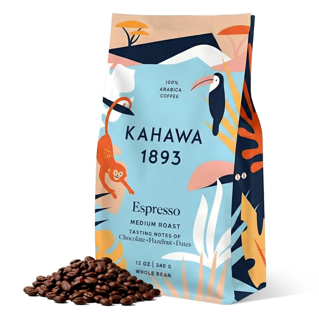 Whole Bean Coffee Medium Roast 1893 Espresso Blend 12 Oz - as Seen on Shark Tank, Naturally Sweet, Organically Grown, Ethically & Sustainably Sourced