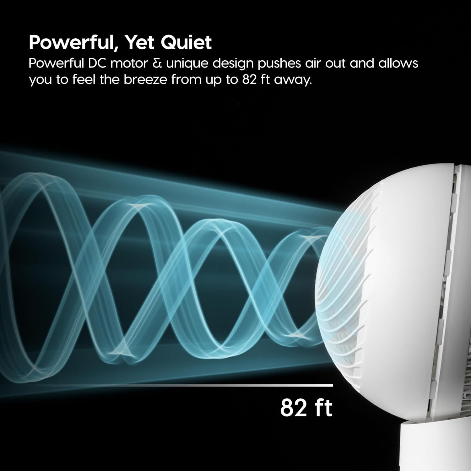WOOZOO Air Circulator Fan with Remote, Oscillating Table Fan, 8 Speeds, 82Ft Max Air Distance, 65° Tilt, Ultra Quiet DC Motor, Small Desk Fan for Bedroom, Office, Dorm, White