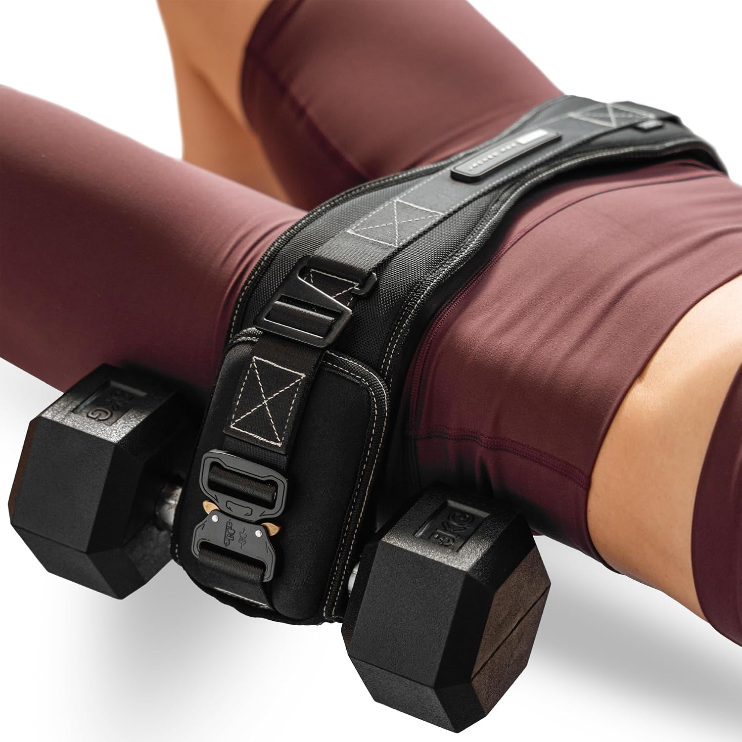 Premium Hip Thrust Belt for Dumbbells & Kettlebells (Patent-Pending) Booty Belt - Heavy Duty Glute Training System for Home Gym, Fast Setup for Progressive Overload without Barbell or Rack