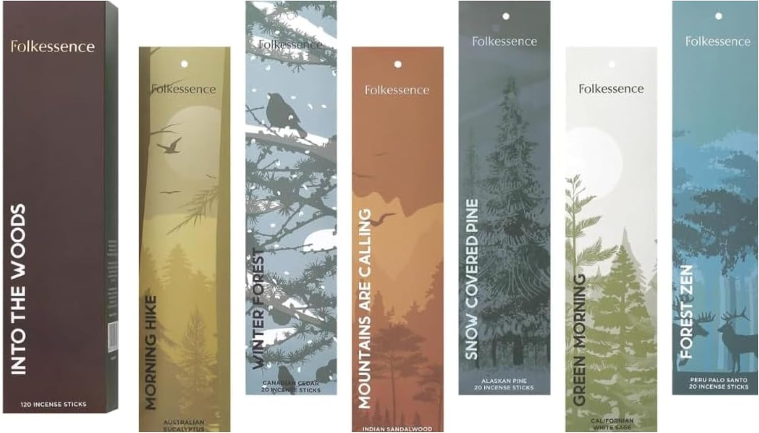Incense Sticks (120 Sticks) | Set of 6 Premium Incense for Relaxation, Aromatherapy| No Charcoal, Organic, Non Toxic, 45 Mins, Long Burning Sandalwood, Eucalyptus, Palo Santo Insence-Sticks