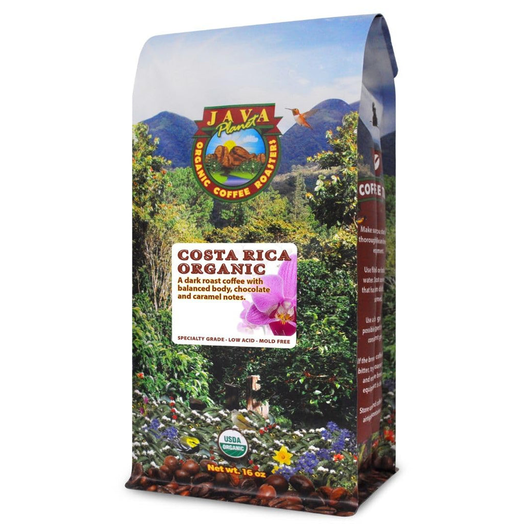 Low Acid Organic Coffee – Whole Bean, Mold-Free & Stomach Friendly by , Costa Rican Single Origin Coffee, Dark Roast, Smooth Full Flavored, 1LB Bag