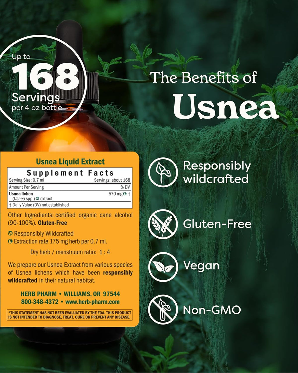 Usnea Liquid Extract for Cleansing and Detoxification - 4 Ounce