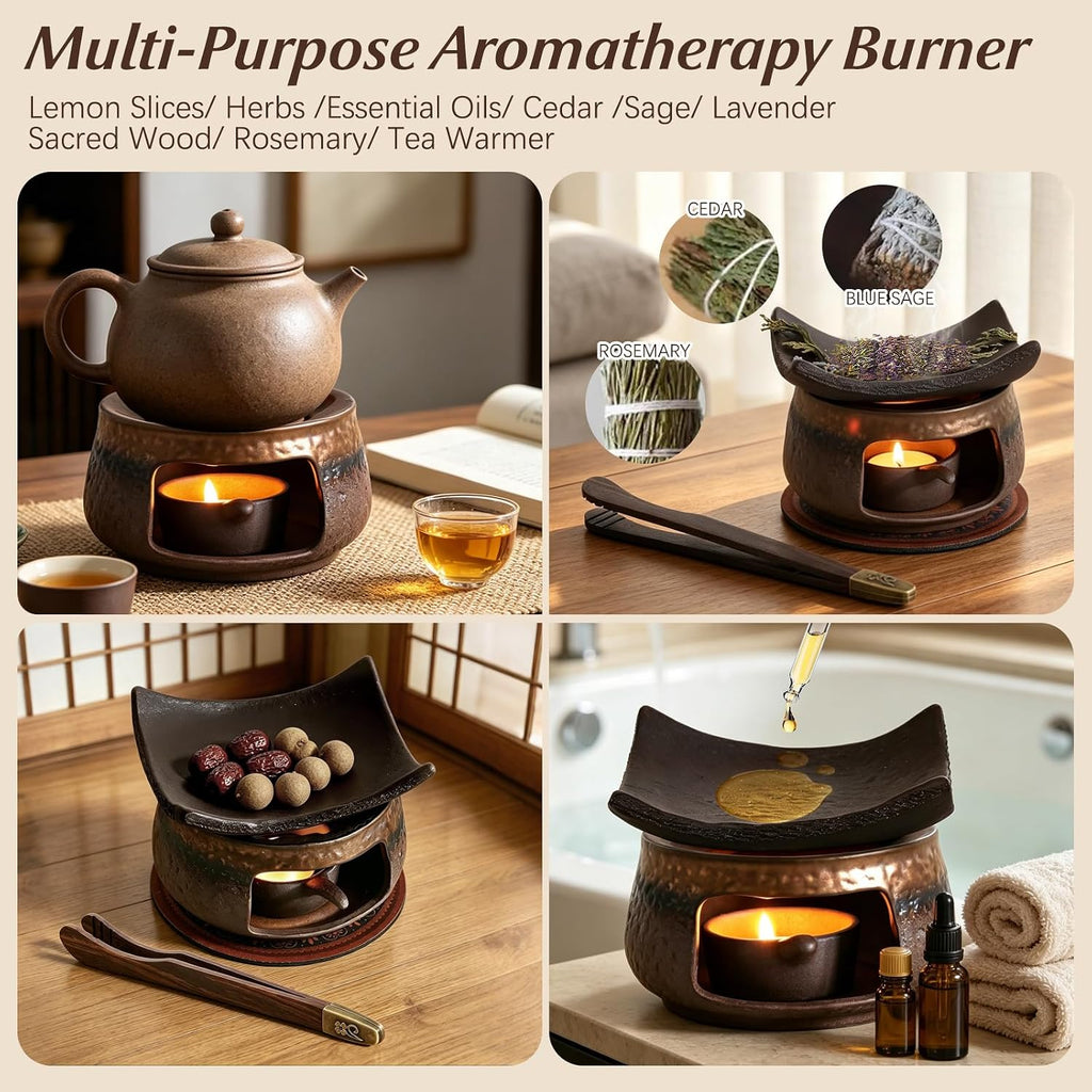 Zen Herb Burner Kit, 1250°C High-Fired Aromatherapy Burner Set, Herb Burner