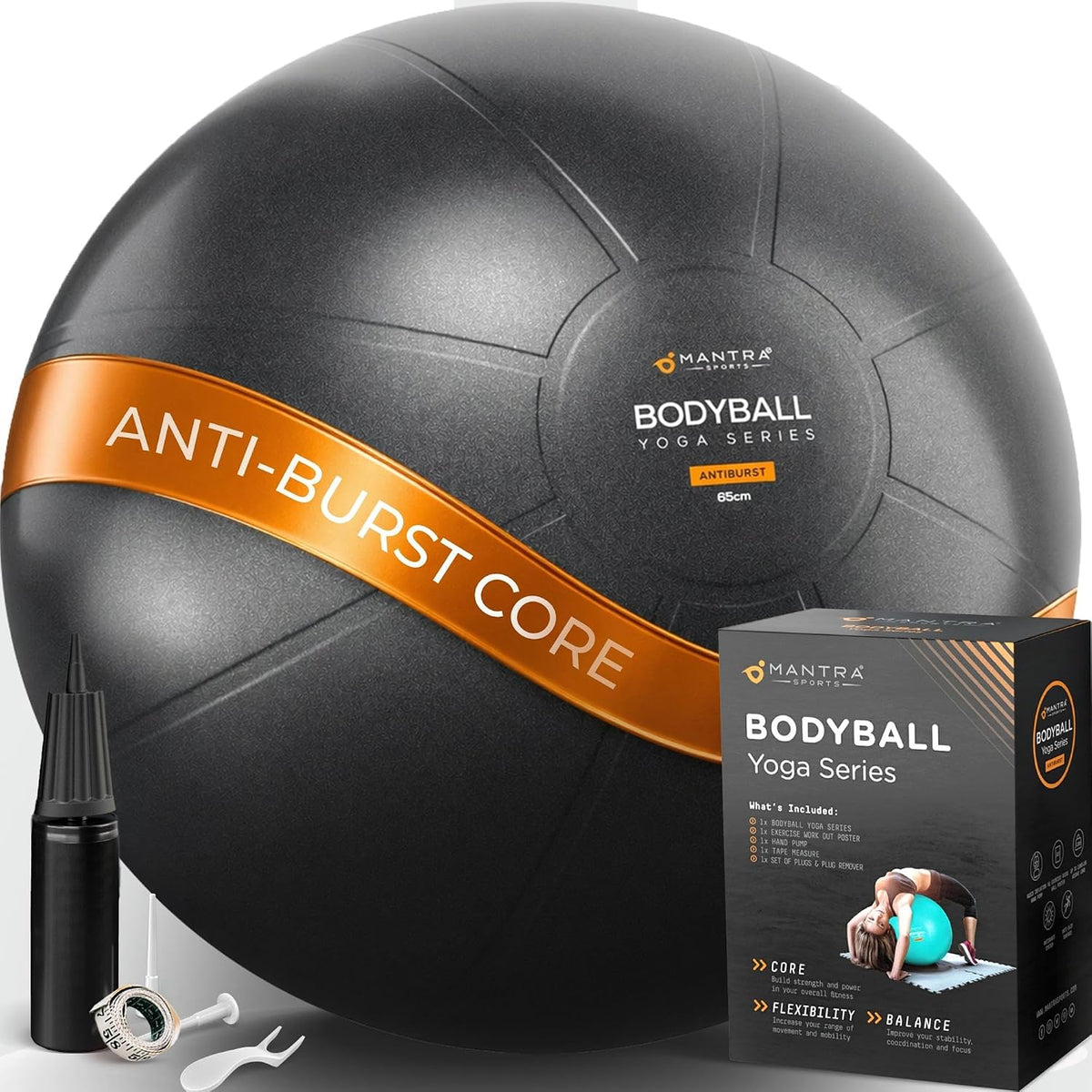 Yoga Ball for Exercise, Pregnancy & Office, Exercise Ball