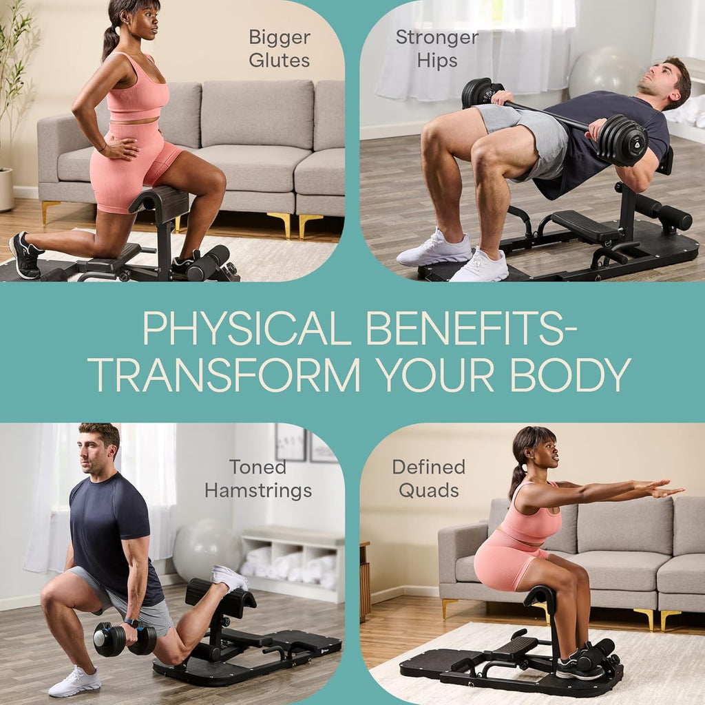 Hip Thrust Machine – Adjustable Glutes Workout Equipment for Home – Gluteblast Foldable Booty Builder, Sissy Squat Machine, Thrust Glute Bench, Home Gym Glute Workout