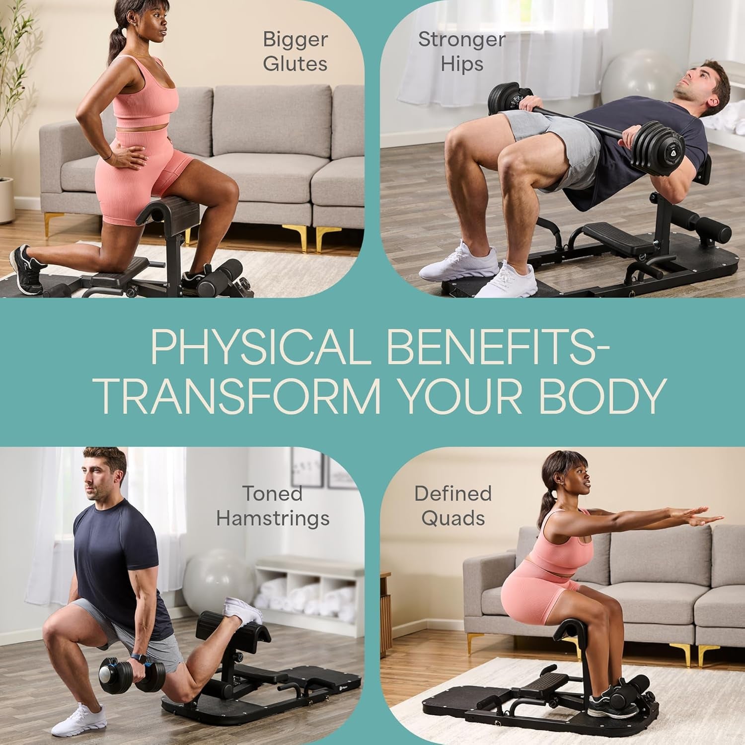 Hip Thrust Machine – Adjustable Glutes Workout Equipment for Home – Gluteblast Foldable Booty Builder, Sissy Squat Machine, Thrust Glute Bench, Home Gym Glute Workout