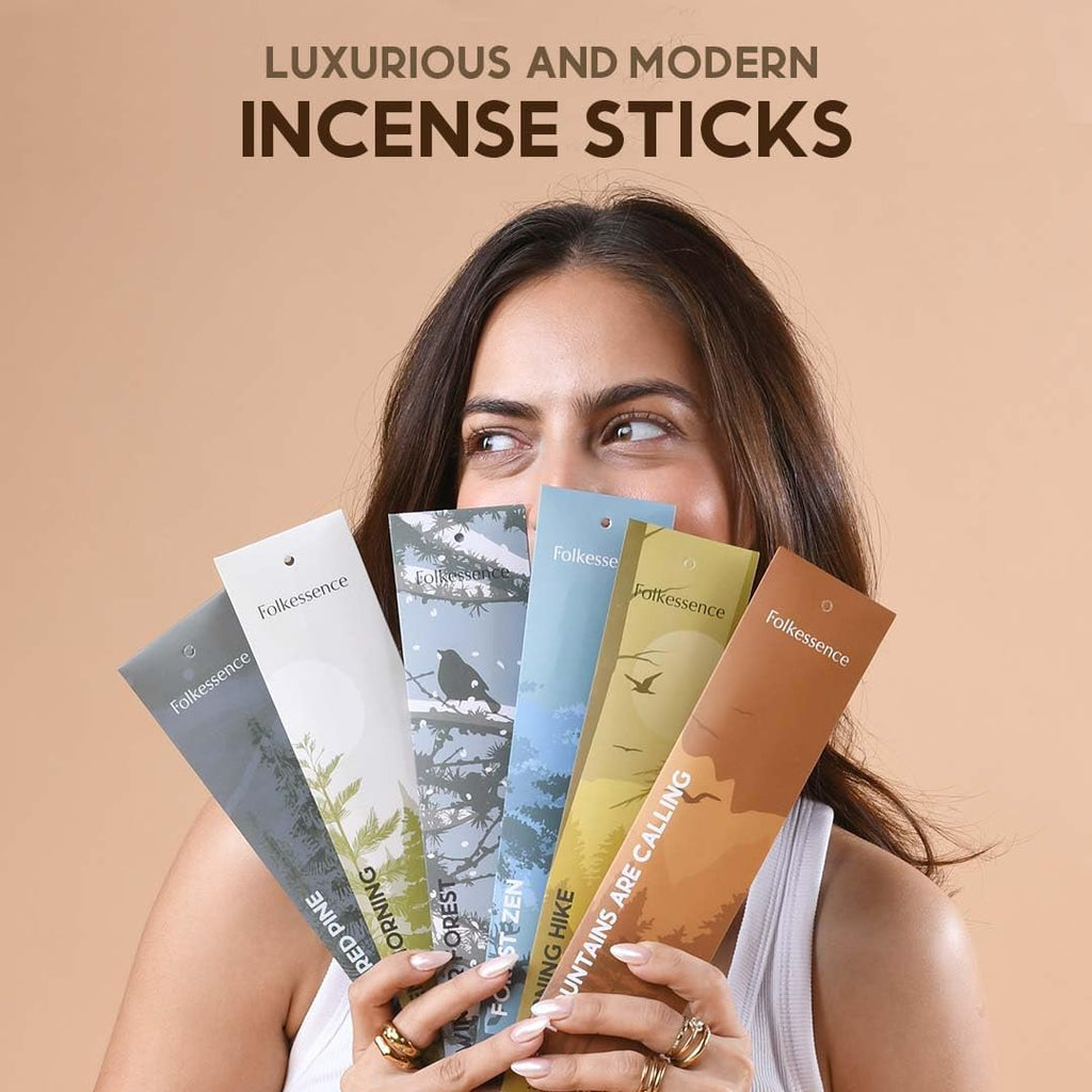 Incense Sticks (120 Sticks) | Set of 6 Premium Incense for Relaxation, Aromatherapy| No Charcoal, Organic, Non Toxic, 45 Mins, Long Burning Sandalwood, Eucalyptus, Palo Santo Insence-Sticks
