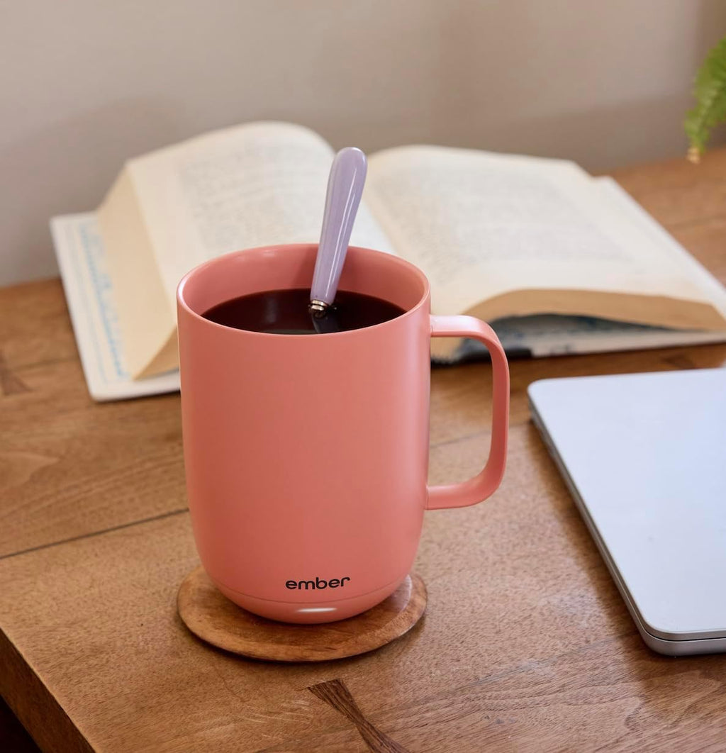 Ember Temperature Control Smart Mug 2, 14 Oz, App-Controlled Heated Coffee Mug with 80 Min Battery Life and Improved Design, Grapefruit