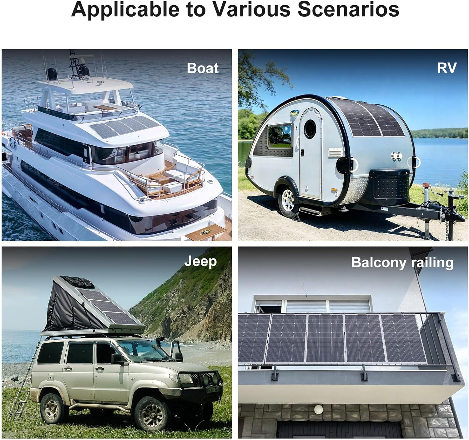2-Pack 200Wwatt Flexible Solar Panel -Lightweight Mono Solar with ETFE Coating, IP68 Waterproof, Fiberglass Protection for 12V Battery Charging in RV, Boat, Marine, Camping & Off-Grid(400W)