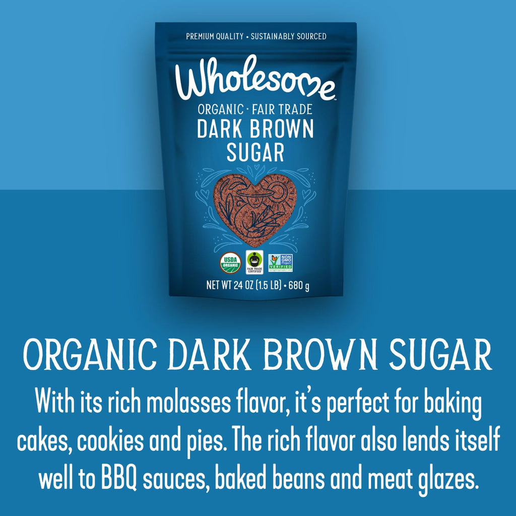 Fair Trade Organic Dark Brown Sugar, 24Oz, 6-Pack