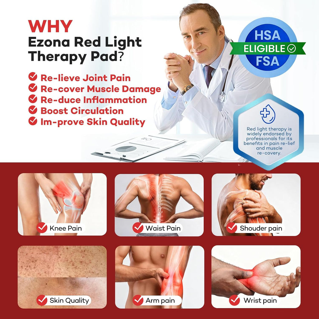 Red Light Therapy Pad for Body Pain, 24 X 12 Inch, Large
