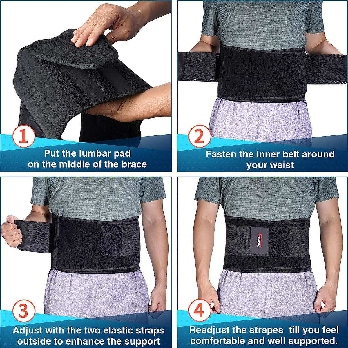 Back Brace for Lower Back Pain, Back Support Belt for Women & Men, Breathable Lower Back Brace with Lumbar Pad, Lower Back Pain Relief for Herniated Disc, Sciatica, Scoliosis plus Size (Waist