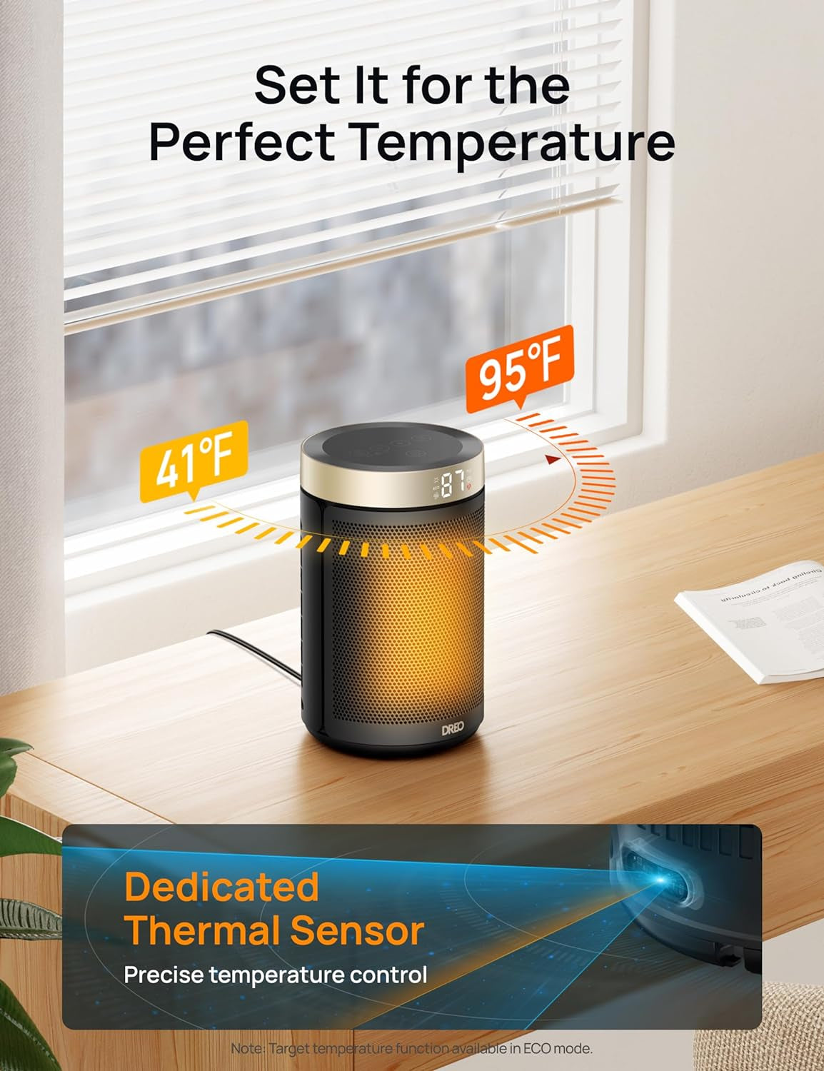 DREO Space Heater, Portable Electric Heaters for Indoor Use with Thermostat
