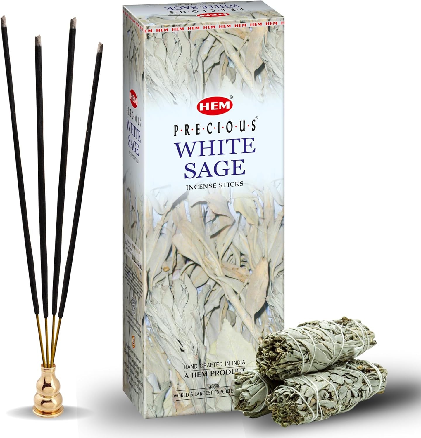 White Sage Incense Sticks - 100 Count | Natural Air Purifying Aromatherapy | Calming and Cleansing Fragrance | Perfect for Meditation and Relaxation | Long-Lasting Burn