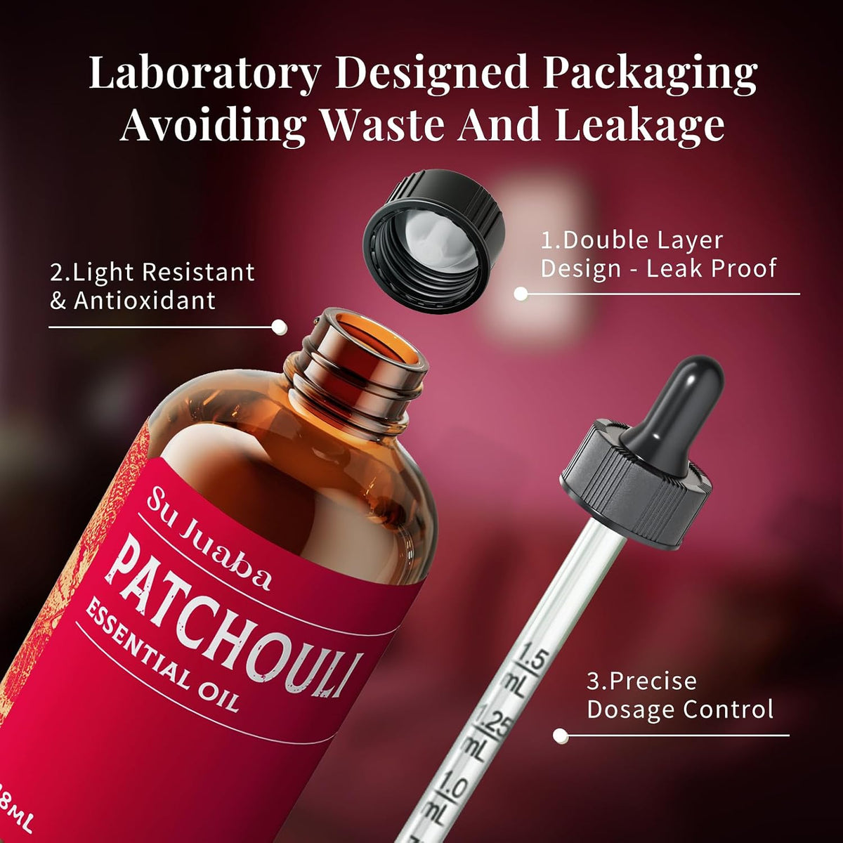 Patchouli Essential Oil for Diffuser,Soap Making&Aromatherapy