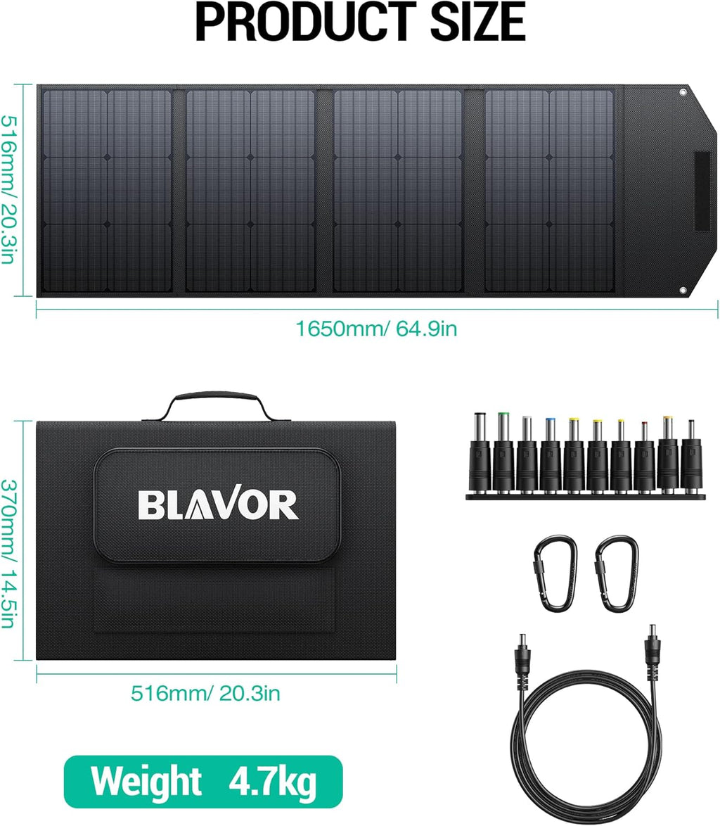 120W Portable Solar Panel PD45W QC3.0 Fast Solar Charger DC18V 6.67A USB A&C Output Compatible with Power Stations, Solar Generators, Phones, Tablets, for RV Camping, Off-Grid Road Trips