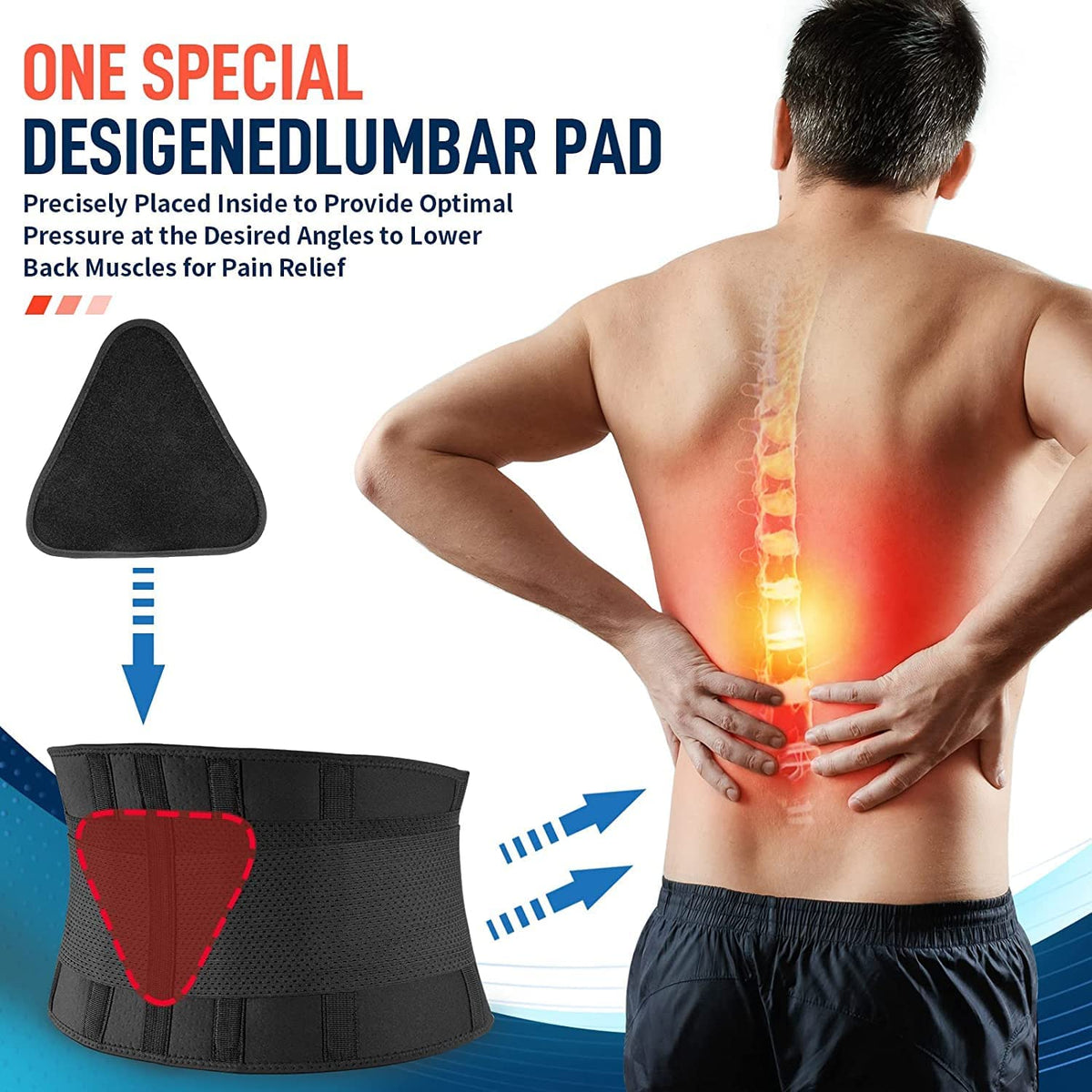 Back Brace for Lower Back Pain, Back Support Belt for Women & Men, Breathable Lower Back Brace with Lumbar Pad, Lower Back Pain Relief for Herniated Disc, Sciatica, Scoliosis plus Size (Waist