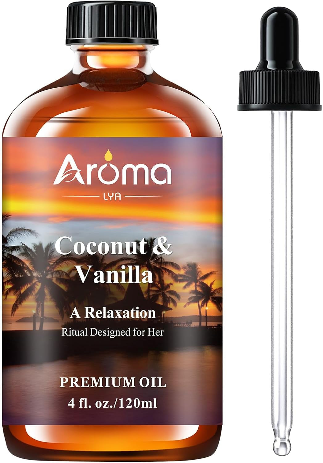 Coconut Vanilla Essential Oil 4Fl.Oz - Essential Oils for Diffusers for Home & Aromatherapy - Vanilla Oil for Diffuser, Scented Oils for DIY Soap, Candle Making