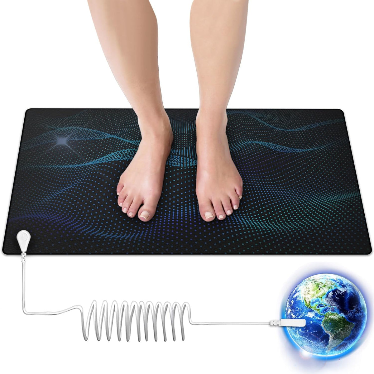 Grounding Mat for Bed, Enjoy the Grounding Effect Indoors, for Better Sleep, Pain and Stress Relief, PU Grounding Mat Set Comes with Grounding Cord and Test Pen