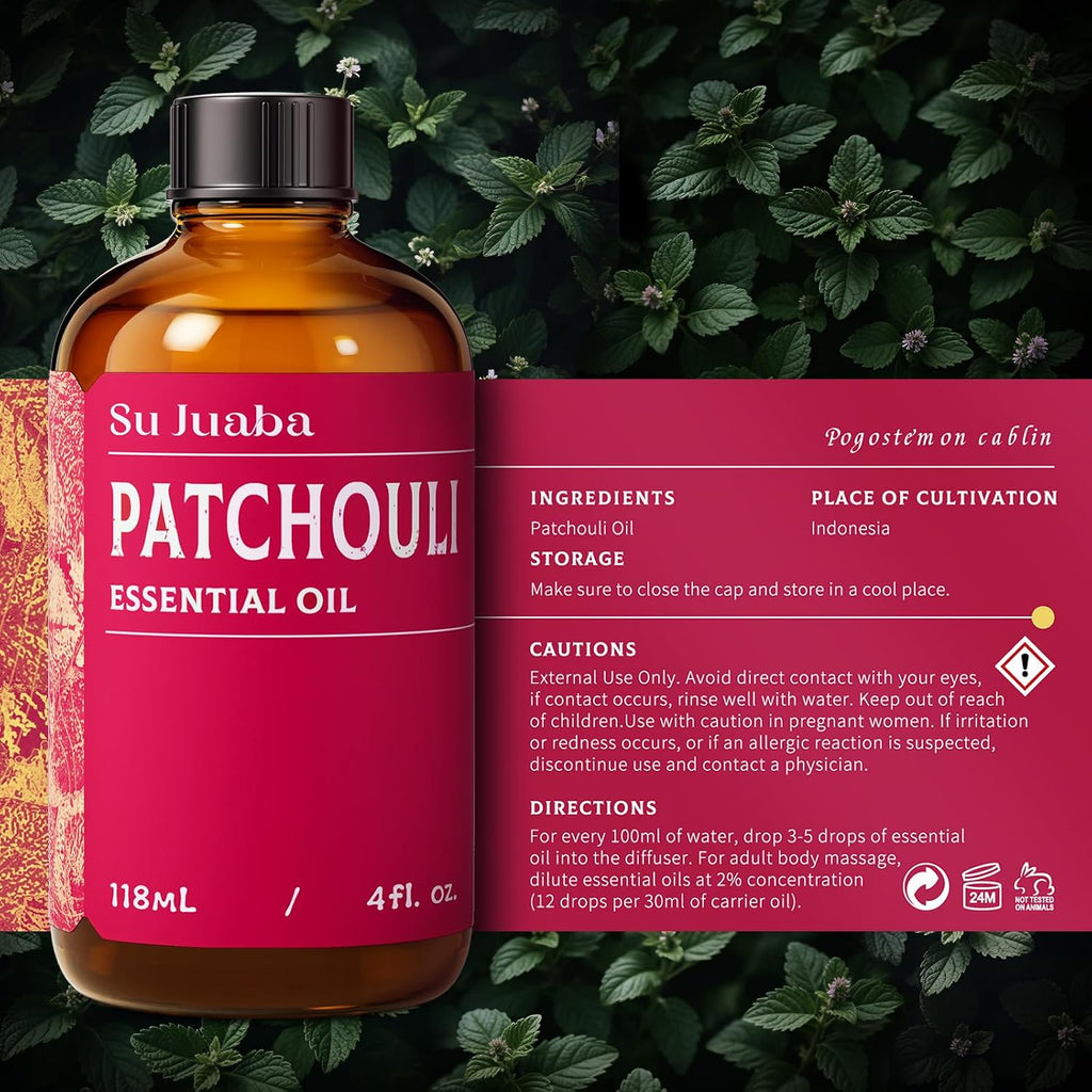 Patchouli Essential Oil for Diffuser,Soap Making&Aromatherapy