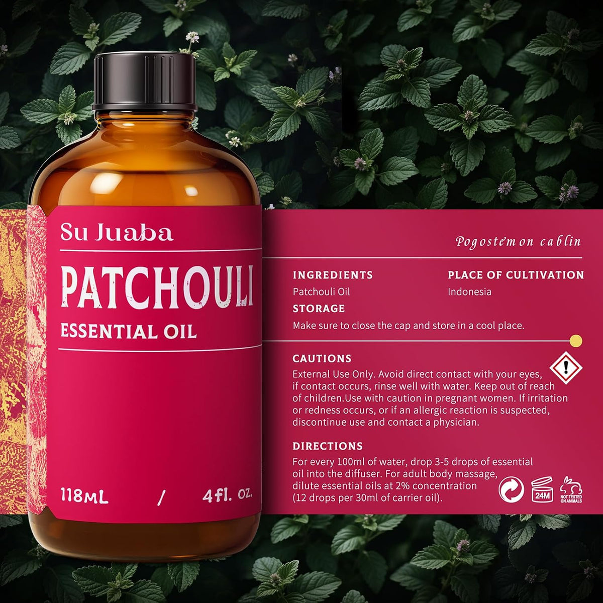 Patchouli Essential Oil for Diffuser,Soap Making&Aromatherapy