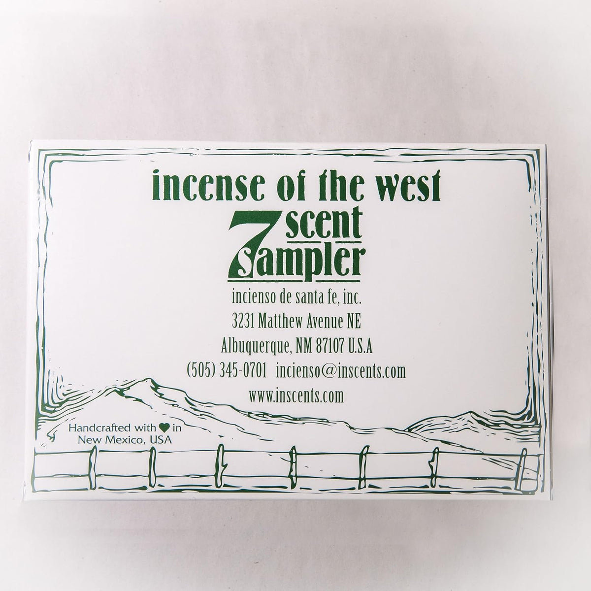 - 7 Scent Sampler Natural Wood Incense with Burner, Includes Piñon, Cedar, Juniper, Hickory, Alder, Mesquite, and Fir Balsam (70 Bricks) - Made in the USA