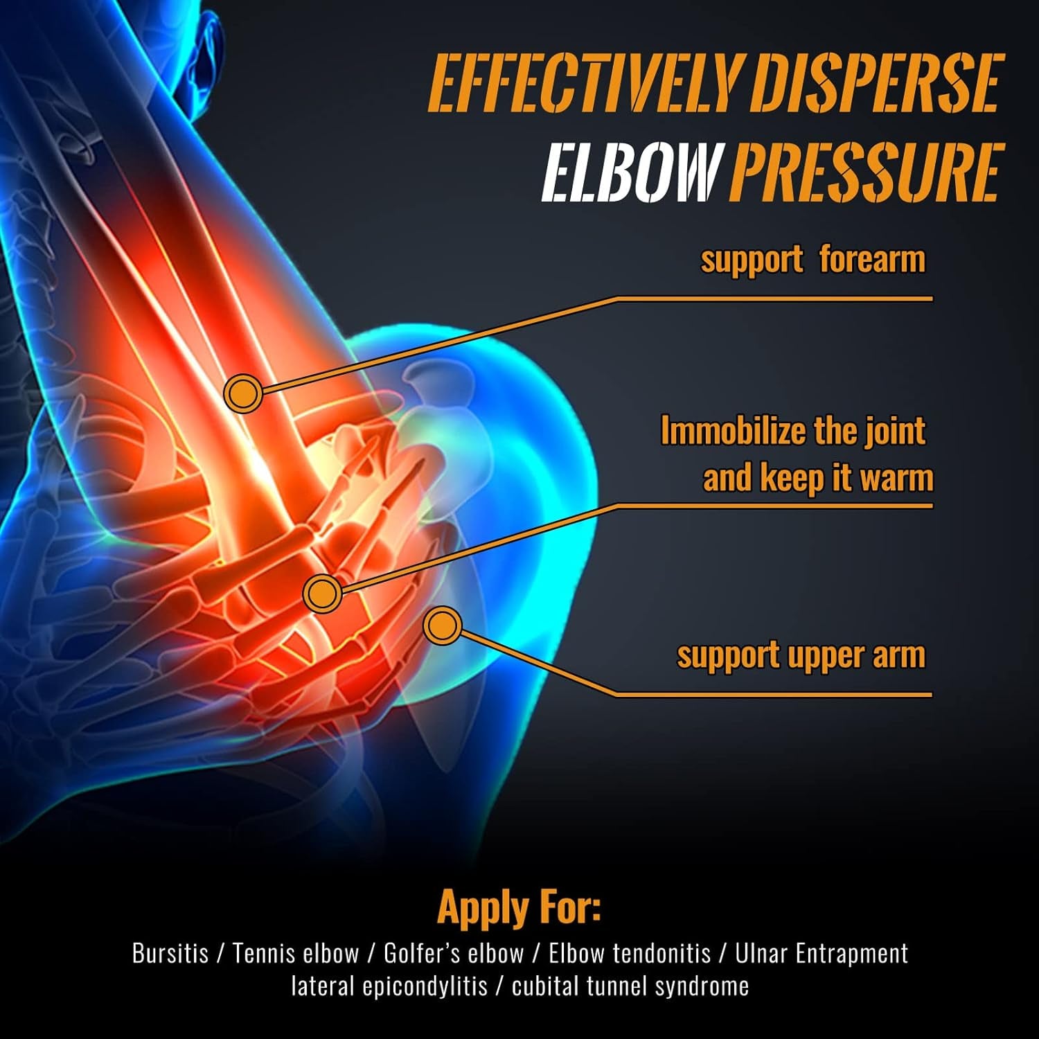 Copper Elbow Sleeve,Elbow Compression Sleeve, Elbow Brace for Tendonitis and Tennis Elbow,Golfers, Arthritis, Bursitis. Elbow Pain Relief,Weightlifting, Fit for Men & Women