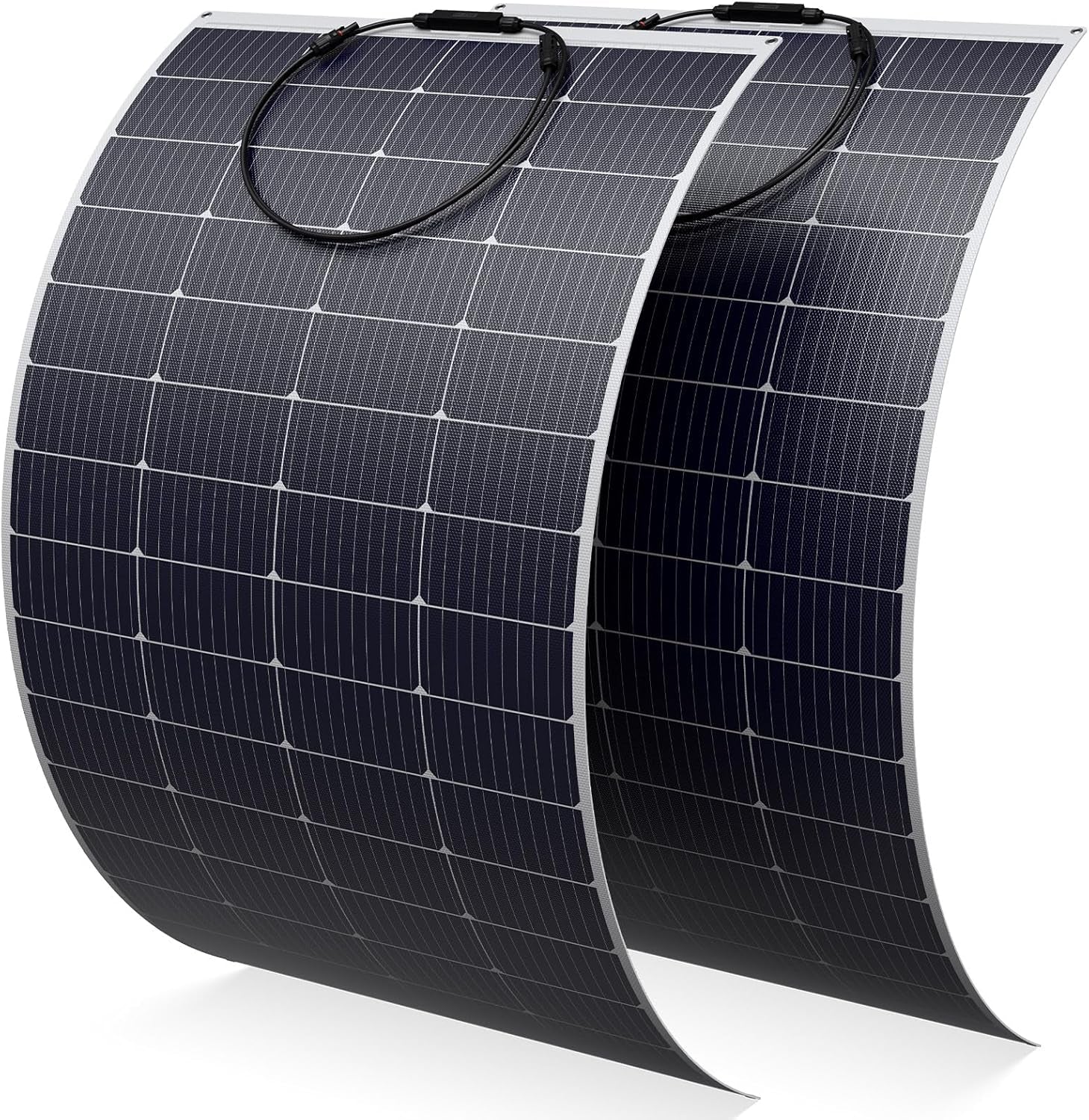 2-Pack 200Wwatt Flexible Solar Panel -Lightweight Mono Solar with ETFE Coating, IP68 Waterproof, Fiberglass Protection for 12V Battery Charging in RV, Boat, Marine, Camping & Off-Grid(400W)