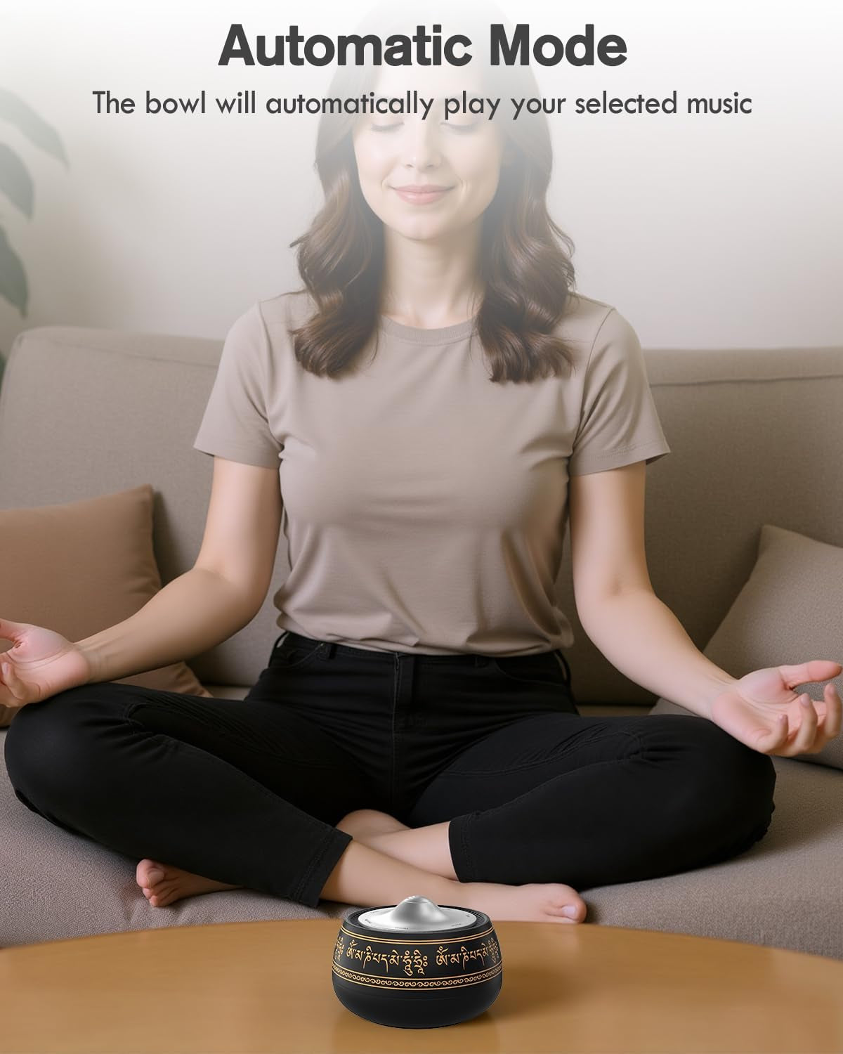 Portable Electronic Tibetan Singing Bowl, 8 Chakra Modes with 8 Chakra Cycle Play Mode, Auto/Manual Mode, Vibration & Built-In Timer, USB-C Rechargeable Meditation Device for Yoga, Reiki, Relaxation