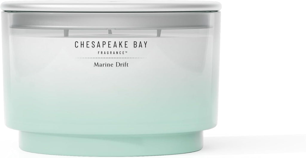 Chesapeake Bay, 14.5Oz Marine Drift Scented Candle, Mood Evoking Fragrance, Sea Glass-Inspired Jar, Premium Soy Blend Wax with Essential Oils, Coastal Fragrance for Home Décor or Gifting