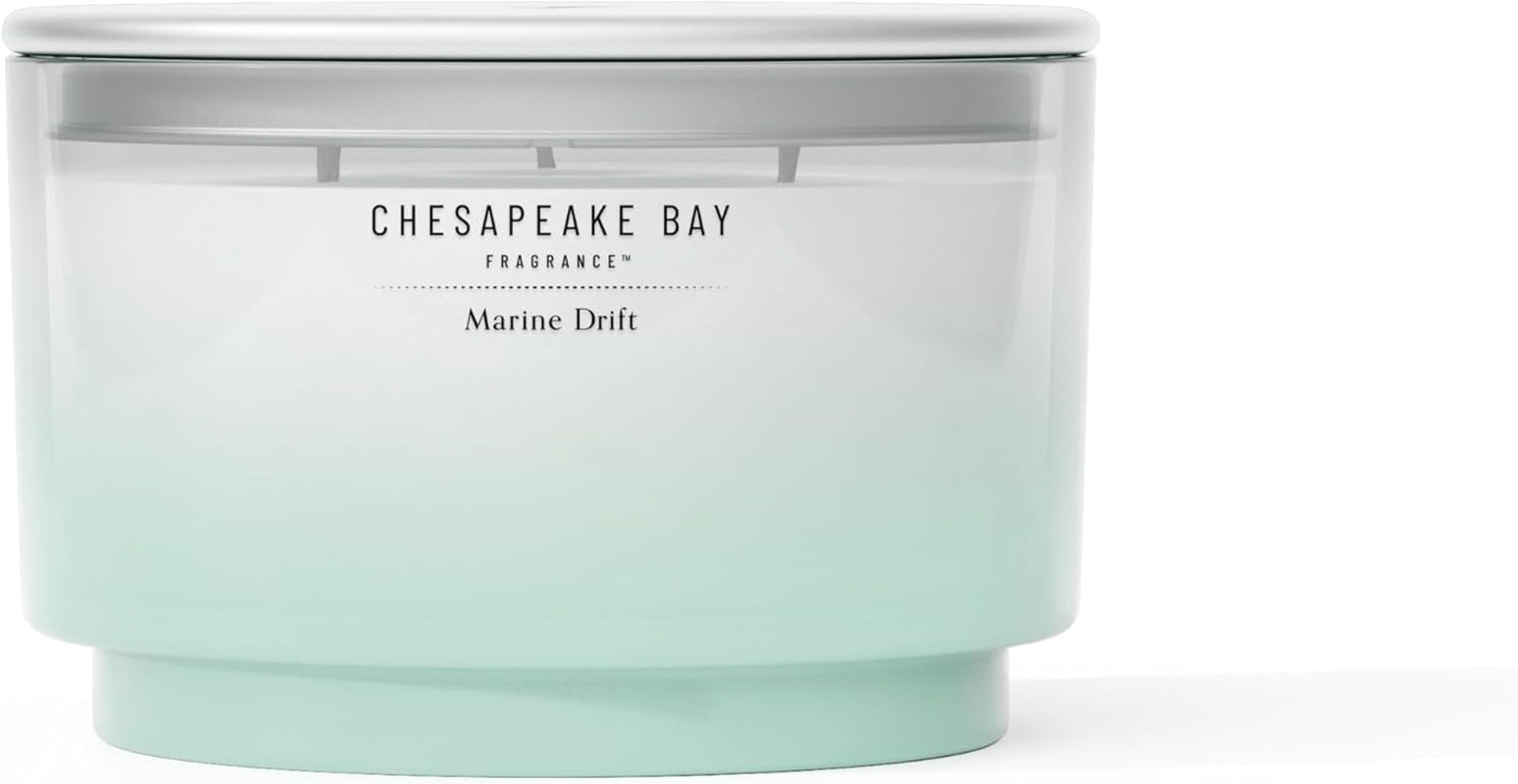 Chesapeake Bay, 14.5Oz Marine Drift Scented Candle, Mood Evoking Fragrance, Sea Glass-Inspired Jar, Premium Soy Blend Wax with Essential Oils, Coastal Fragrance for Home Décor or Gifting