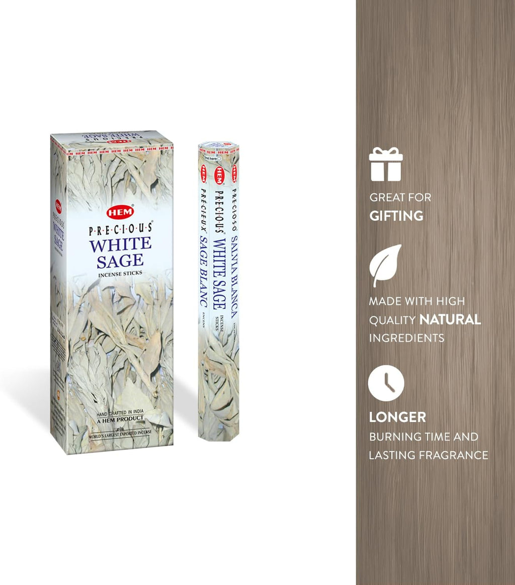 White Sage Incense Sticks - 100 Count | Natural Air Purifying Aromatherapy | Calming and Cleansing Fragrance | Perfect for Meditation and Relaxation | Long-Lasting Burn