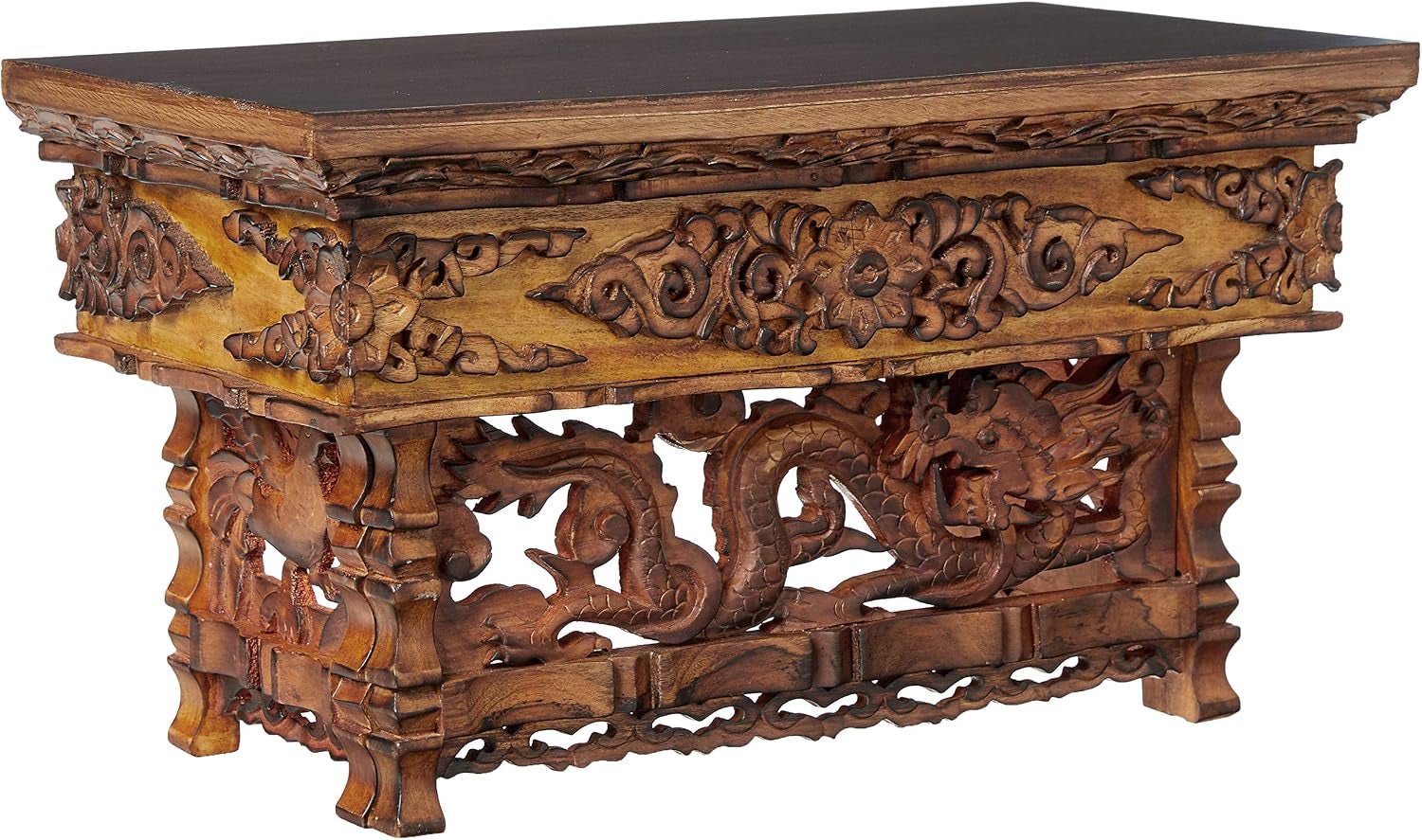 Small Altar Table, Meditation Table Altar, Small Puja Table, Meditation Altar Wood Wiccan Buddhist, Tea Japanese, Low Side Dragon (Small)