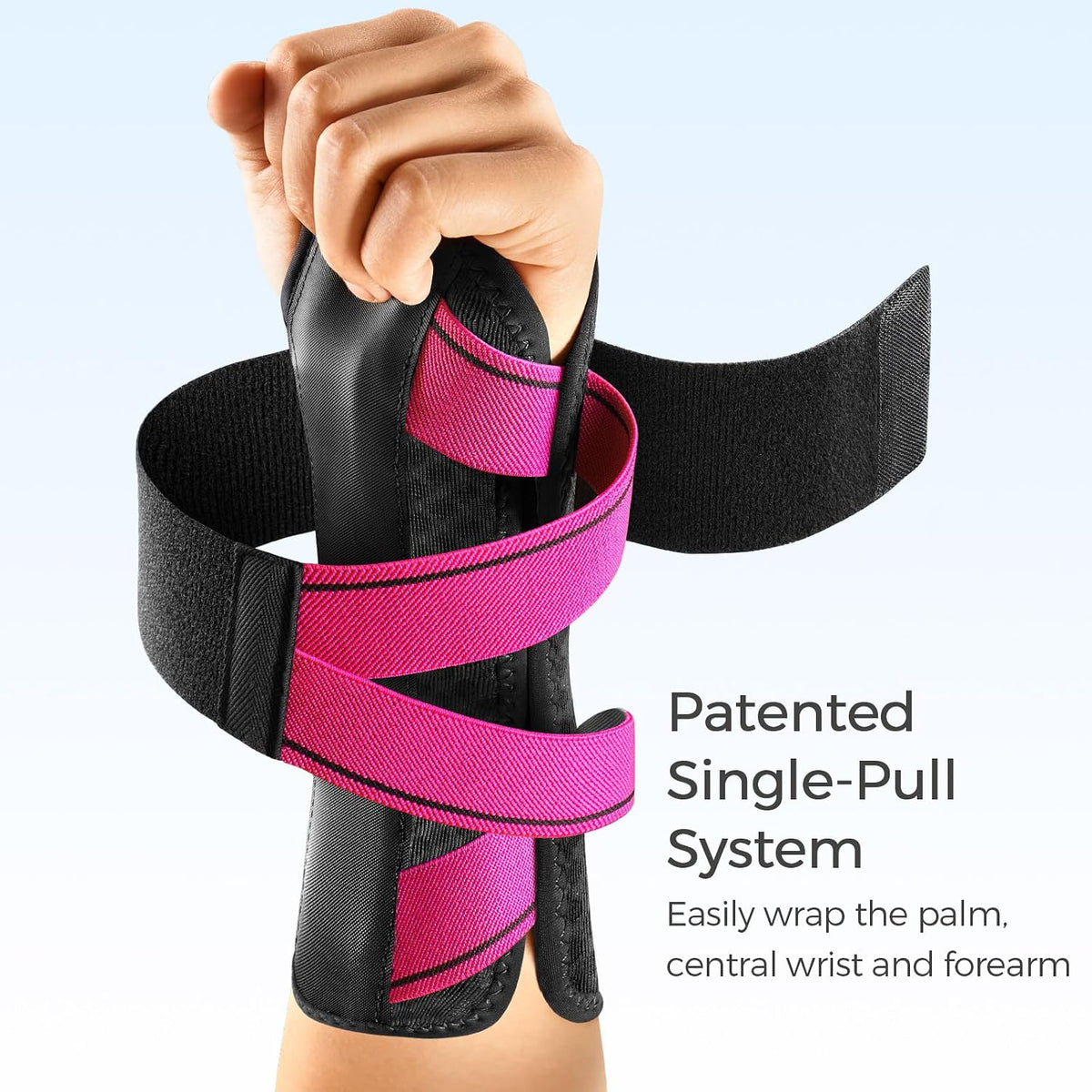 Carpal Tunnel Wrist Brace Night Support.Pink,Right Hand,S/M