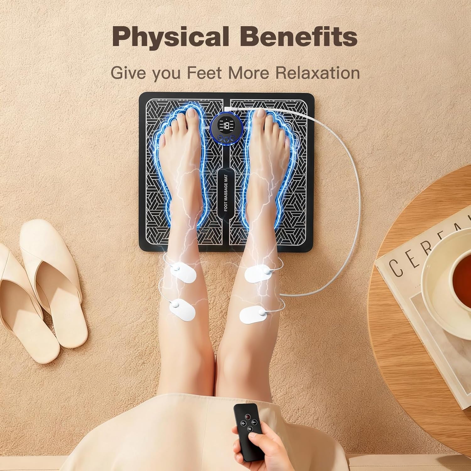 Transcutaneous Electronic Nerve Stimulator and Powered Muscle Stimulation for Pain Relief, EMS Foot Massager