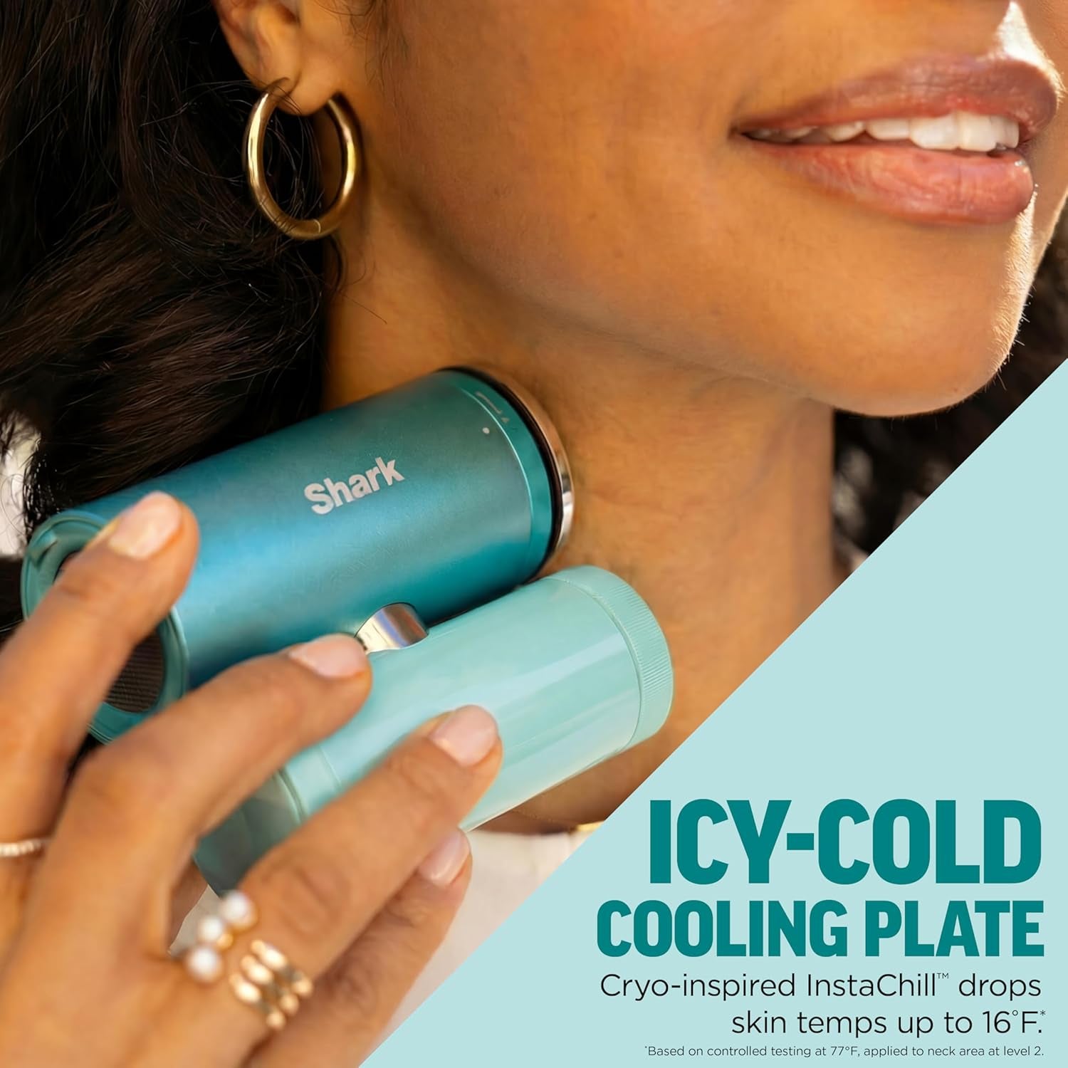 Shark Chillpill – the Only 3-In-1 Personal Cooling System with Fan, Instachill Cooling Plate & Dry-Touch Mist – Portable, Handheld, Drops Skin Temp up to 16°F, 10 Speeds, Iced Latte, FA022BR