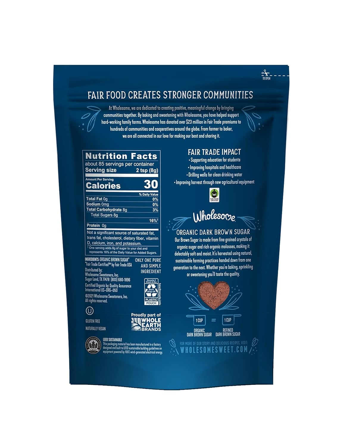 Fair Trade Organic Dark Brown Sugar, 24Oz, 6-Pack