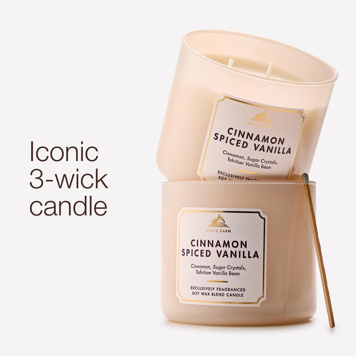 3-Wick Candle, Cinnamon Spiced Vanilla Scent