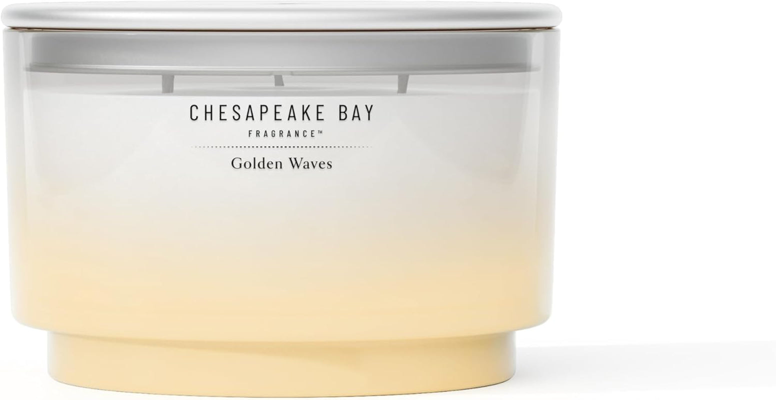 Chesapeake Bay, 14.5Oz Golden Waves Scented Candle, Mood Evoking Fragrance, Sea Glass-Inspired Jar, Premium Soy Blend Wax with Essential Oils, Coastal Fragrance for Home Décor or Gifting