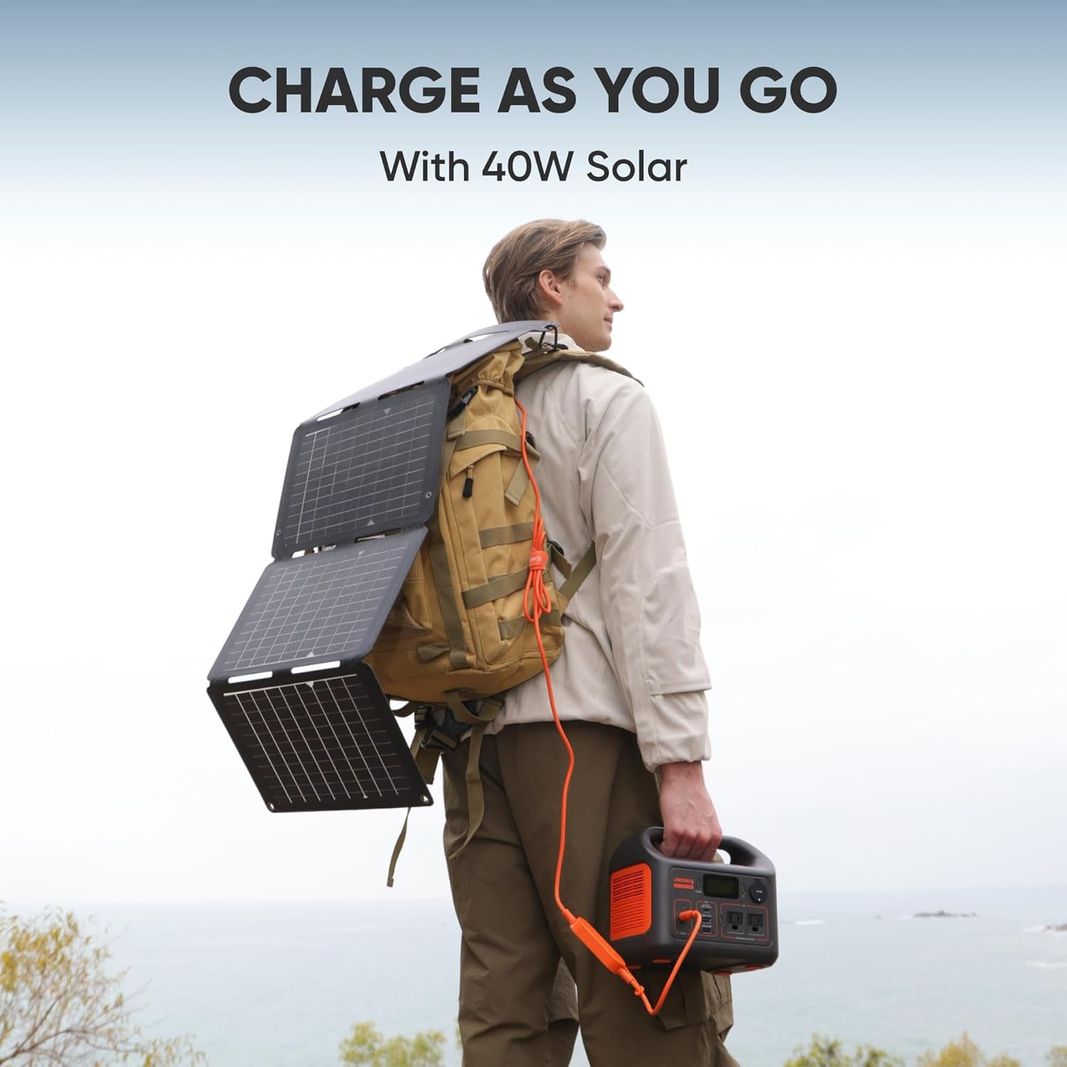 Jackery Solar Generator 300, 292Wh Power Station with 40W Solar Panel, 300W Pure Sine Wave AC Outlet for RV Outdoors Camping Travel Blackout