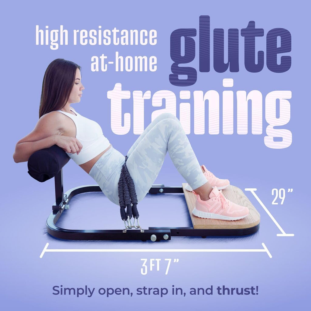 Hip Thrust Machine for High Resistance Glute Training - Home Gym Workout - Comes with 45, 90, and 135 Lbs of Resistance